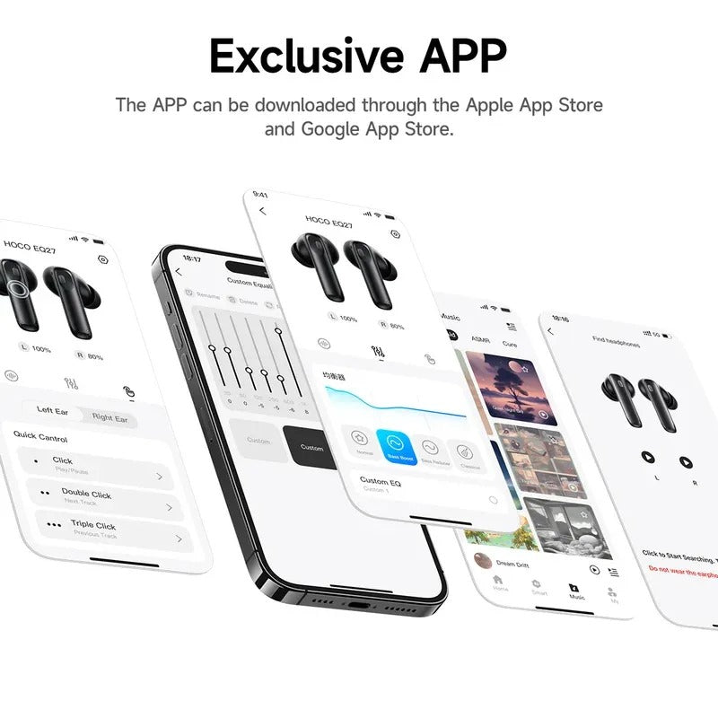 HOCO EQ27 Fun ANC+ENC Smart AI Translation Earbuds – 163 Languages, 28H Battery