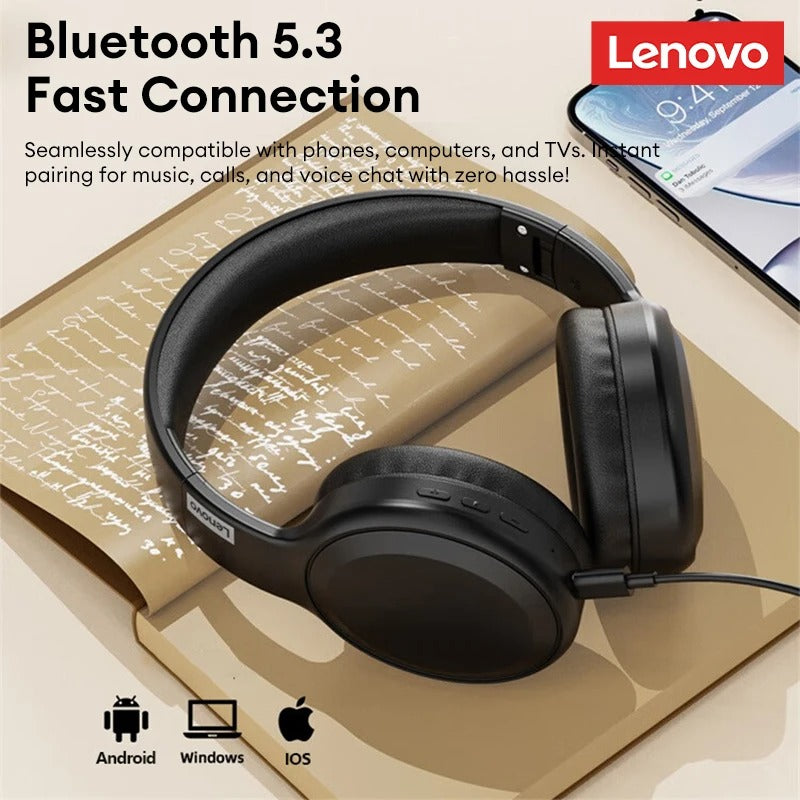 Lenovo TH30 Over-Ear Wireless Bluetooth Gaming Headset – ANC, HiFi, 360° Stereo Sound