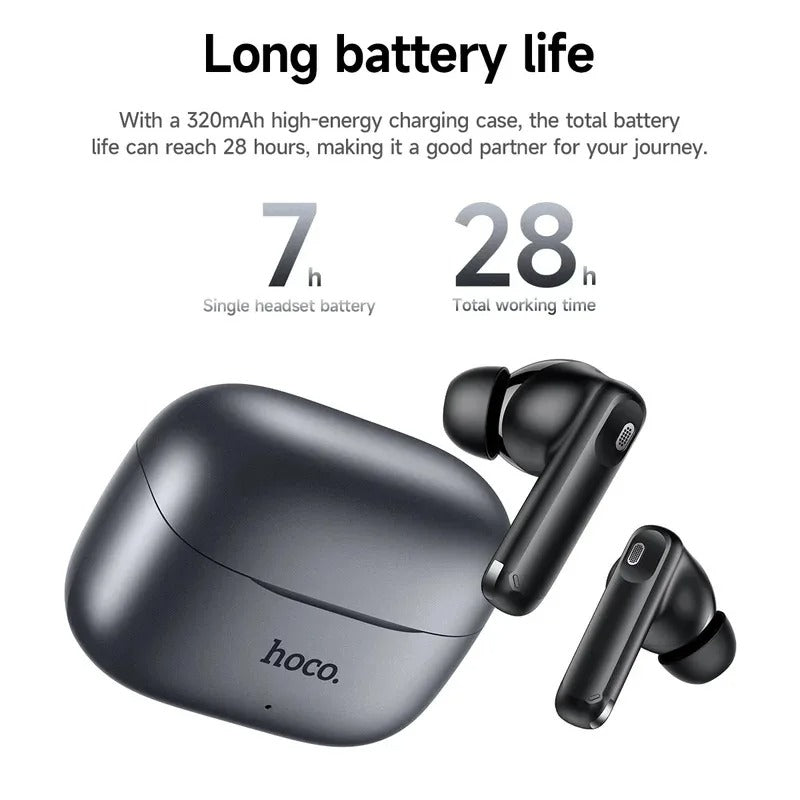 HOCO EQ27 Fun ANC+ENC Smart AI Translation Earbuds – 163 Languages, 28H Battery