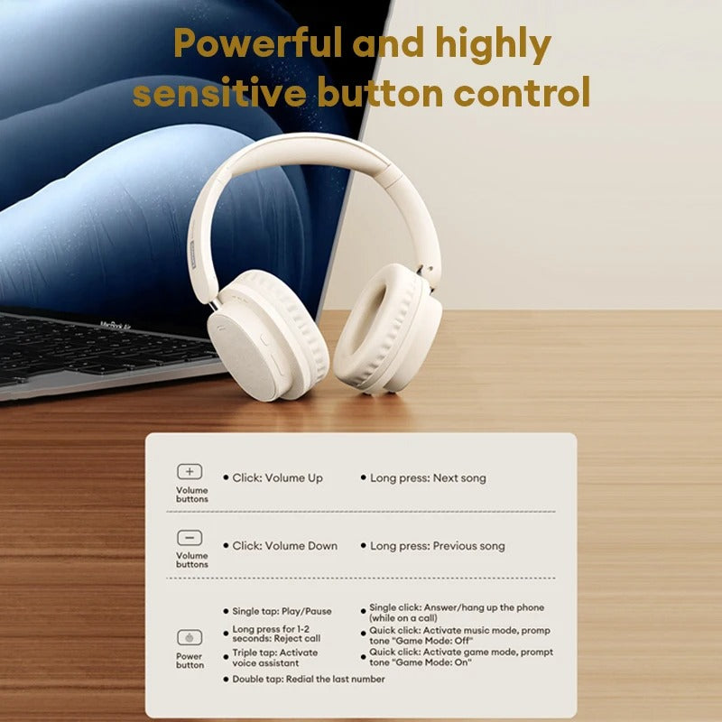 Lenovo LS105 Bluetooth 6.0 Wireless Gaming Headset – ENC Noise Cancellation, 30H Battery